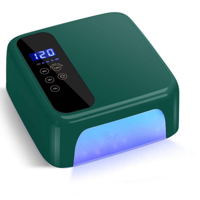 M&R 602PRO Πράσινη λάμπα νυχιών LED, ασύρματο στεγνωτήρα νυχιών, επαναφορτιζόμενο φως νυχιών 72W, φορητή λυχνία νυχιών UV με 4 χρονομετρητές και οθόνη LCD, Επαγγελματική λάμπα νυχιών LED για γυαλιά πηκτής